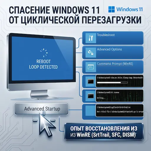 Спасение Windows 11 от циклической перезагрузки